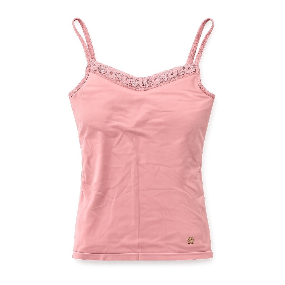 VTG Y2K Abercrombie & Fitch Lace Trim Cami Tank Women Medium Pink Feminine Fairy
